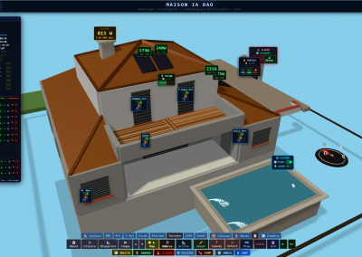 Maquette 3D interactive de la maison connectée avec pilotage domotique CF31 en temps réel