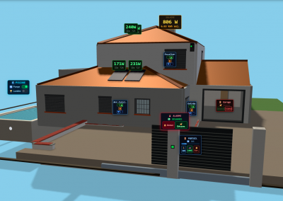 Domotique sans abonnement Toulouse : tableau de bord avec visualisation 3D de la maison connectée