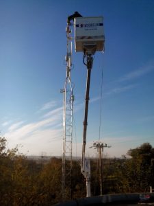 Nacelle élévatrice intervention pylône antennes faisceau hertzien maintenance