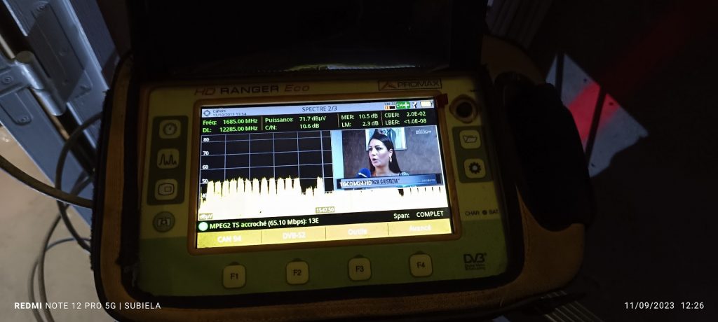 Contrôle de la réception satellite DVB-S2 avec l'analyseur PROMAX Ranger Eco
