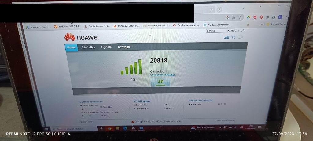 Configuration d'un routeur 4G LTE professionnel via interface web Huawei