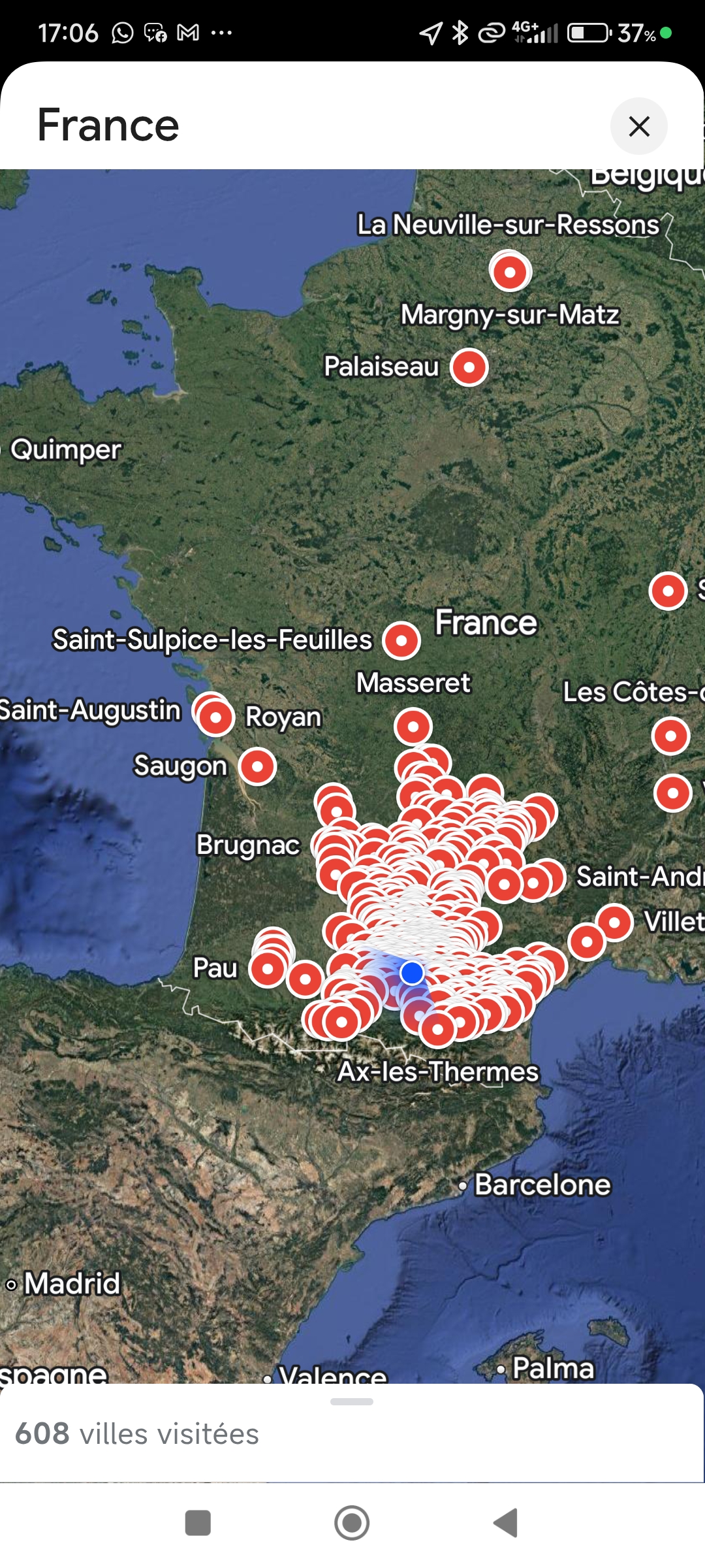 Carte des chantiers réalisés par CF31 à travers la France